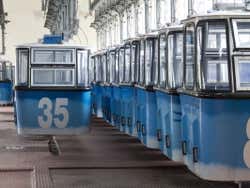 As cabines numeradas do teleférico de Madrid