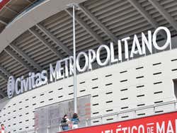 Detalhe da fachada do estádio Cívitas Metropolitano