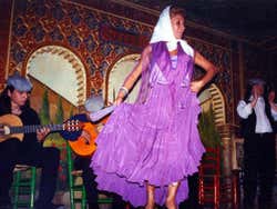 Artistas no palco do Flamenco Torres Bermejas