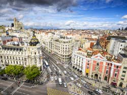 Vista panorâmica da Gran Vía de Madrid